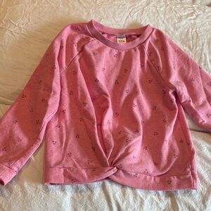 Carter’s Cherry Pink Kids Light Sweater with Knot Detail